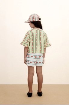 Детская хлопковая футболка Tinycottons ROSE PATTERN CROP TEE