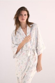 Reserved - Халат із візерунком із віскози - нюдовий - 071HQ-02X