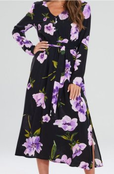 Сукня міді з візерунком - різнобарвний