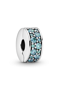 Намистина з паве синьо-зеленого кольору