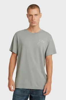 Мужская серая футболка Script Серый S G-Star RAW D26823,D976