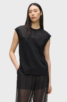 Женский черный топ SIGNATURE Черный L Karl Lagerfeld B2W17019