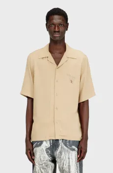 Мужская бежевая рубашка S-KETLIR Бежевый 46 Diesel A23641 0LJCL