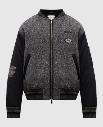 Серый бомбер с шерстью и шелком Серый бомбер с шерстью и шелком