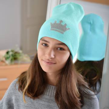 Шапки Lemanta Шапка для дівчаток світло блакитна (корона серебро) Шапки Lemanta Шапка для дівчаток світло блакитна (корона серебро)