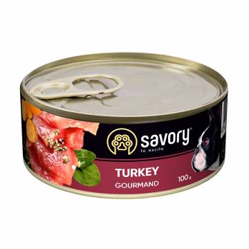 Влажный корм для собак всех пород Savory To Excite Gourmand с индейкой, 100 г