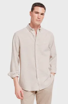 Мужская бежевая рубашка Бежевый XL SPRINGFIELD 993388