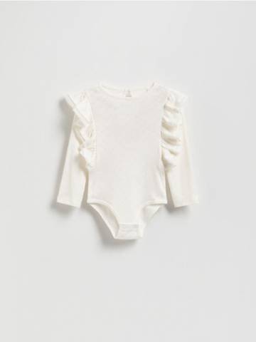 Reserved - Боді з оборкою - кремовий - 4846S-01X Reserved - Боді з оборкою - кремовий - 4846S-01X