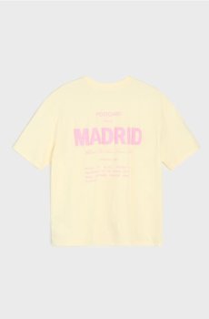 Бавовняна футболка з написом Madrid - світло-жовтий