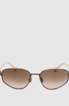 Коричневые солнцезащитные очки Intarsia Rays с гравировкой монограммы