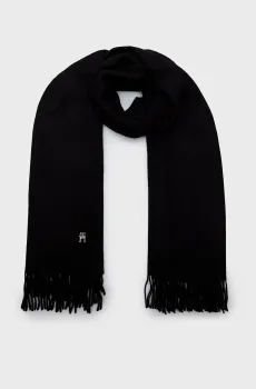 Женский черный шерстяной шарф LIMITLESS CHIC WOOL SCARF Черный ONESIZE Tommy Hilfiger AW0AW15349