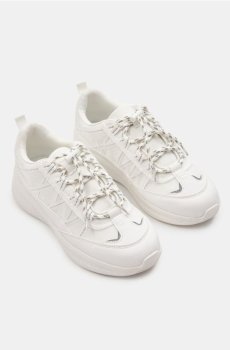 Кросівки на шнурівках з еластичним манжетом - білий