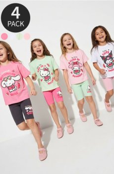 Бавовняні футболки з принтом Hello Kitty and Friends 4 pack Hello Kitty and Friends - різнобарвний