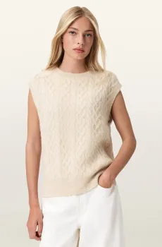 Женский белый шерстяной жилет SIRIUS Белый S AllSaints W060KD