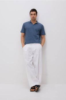 Reserved - Штани вільного крою з лляної суміші - білий - 8366H-00X