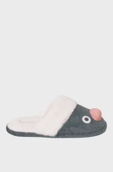 Женские темно-серые тапочки Pingu Серый 37 womensecret 4992579