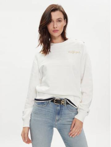 Tommy Hilfiger Світшот Gold Button WW0WW41235 Білий Regular Fit Tommy Hilfiger Світшот Gold Button WW0WW41235 Білий Regular Fit