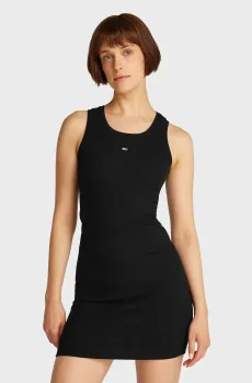 Женское черное платье TJW ESSENTIAL RIB BODYCON EXT Черный XS Tommy Jeans DW0DW20674
