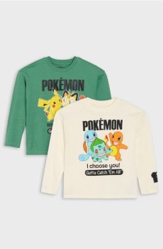 Бавовняні футболки з принтом Pokémon 2 pack - різнобарвний