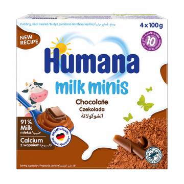 Детский пудинг Humana Milk Minis Шоколад, от 10 месяцев, 4*100 г Детский пудинг Humana Milk Minis Шоколад, от 10 месяцев, 4*100 г