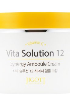 Тонизирующий ампульный крем для лица Jigott Vita Solution 12 Synergy Ampoule Cream с витамином С, 100 мл