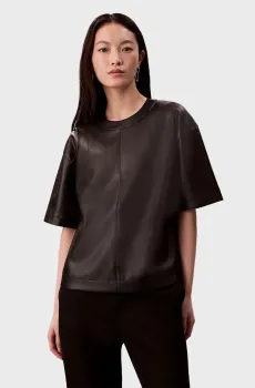 Женский черный топ Crinkled Черный L Calvin Klein Jeans LV044D113G