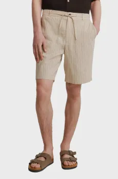Мужские бежевые шорты в полоску comfort slim fit Бежевый XL SPRINGFIELD 433677