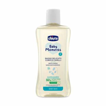 Детский шампунь-гель 2 в 1 для волос и тела Chicco Baby Moments Без слез, 200 мл Детский шампунь-гель 2 в 1 для волос и тела Chicco Baby Moments Без слез, 200 мл