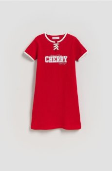 Reserved - Рифлена сукня - червоний - 358IB-33X