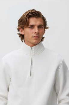 Reserved - Світшот із коміром-стійкою - кремовий - 6929H-01X