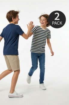 Бавовняні футболки 2 пак - кремовий