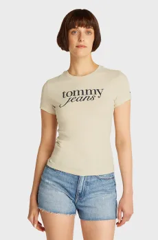 Женская белая футболка Белый S Tommy Jeans DW0DW19447