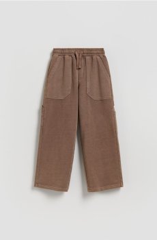 Reserved - Трикотажні штани oversize - темно коричневий - 413HK-89X