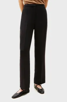Женские черные брюки CREPE RELAXED STRAIGHT PANT Черный L Tommy Hilfiger WW0WW45445