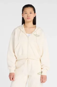 Женское бежевое худи Linear Full Zip Бежевый XL New Balance WJ53509PEF