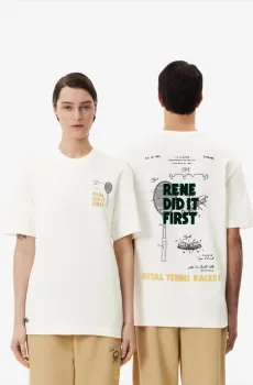 Мужская бежевая футболка Бежевый XS Lacoste TH0135IMF