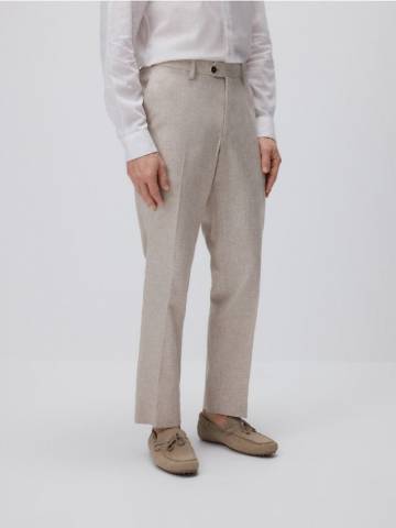 Reserved - Штани regular fit з льоном - бежевий - 994CS-08M Reserved - Штани regular fit з льоном - бежевий - 994CS-08M