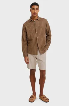 Мужские бежевые шорты dobby comfort fit Бежевый 46 SPRINGFIELD 433674