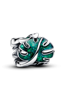 Намистина "Зелене листя монстери"