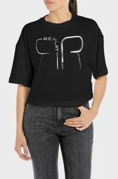 Женская черная футболка Черный XS Replay W3798G.000.20994