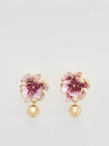 Reserved - Сережки-підвіски - рожевий - 276FD-30X