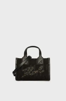 Женская черная сумка с узором K SKUARE SP Черный ONESIZE Karl Lagerfeld 246W3012