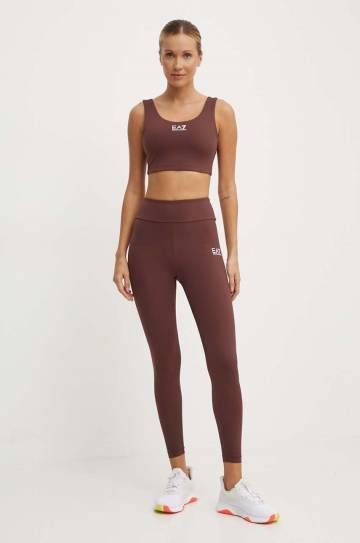 Спортивный бюстгальтер EA7 Emporio Armani цвет коричневый однотонный TJKLZ.6DTH58 Спортивный бюстгальтер EA7 Emporio Armani цвет коричневый однотонный TJKLZ.6DTH58