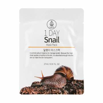 Тканевая маска для лица Med B One Day Snail Mask с муцином улитки, 27 мл Тканевая маска для лица Med B One Day Snail Mask с муцином улитки, 27 мл