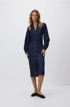 Reserved - Джинсова сукня міді - темно-синій - 120IL-59J