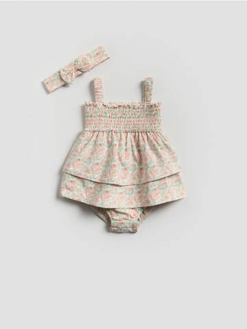 Reserved - Квітковий комбінезон із повязкою na голову - різнобарвний - 878CY-MLC