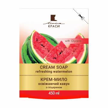 Крем-мыло Лінія краси Cream Soap Освежающий арбуз, 450 мл Крем-мыло Лінія краси Cream Soap Освежающий арбуз, 450 мл