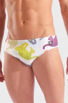 Мужские белые плавки с узором IN THE WILD SWIM BRIEFS Белый 80 Arena 010203-150