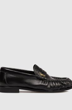 Черные кожаные глянцевые лоферы