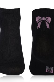 Носки женские AmiGA средние, черные с бантом, размер 23-25